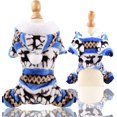 thumbnail image 3 of Suéter cálido para mascotas, suéter de cuello alto para perros con capucha para mascotas, cachorros, gatos, capucha de algodón cálido (azul, talla S), 3 of 5