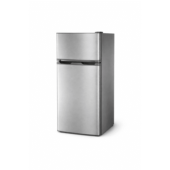 Frigobar Refrigerador 80 Litros con Congelador, Gris, Mini Bar Compacto, Silencioso y Ahorrador Ideal para Oficina, Recamara y Hotel