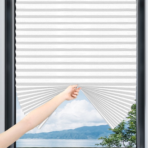Persiana de Ventana Plisada, Cortina de Privacidad Portátil con Ventosas, Bloqueo de Calor, Filtrado de Luz, Protección Solar, 90 x 180 cm para Hogar, Oficina, Coche