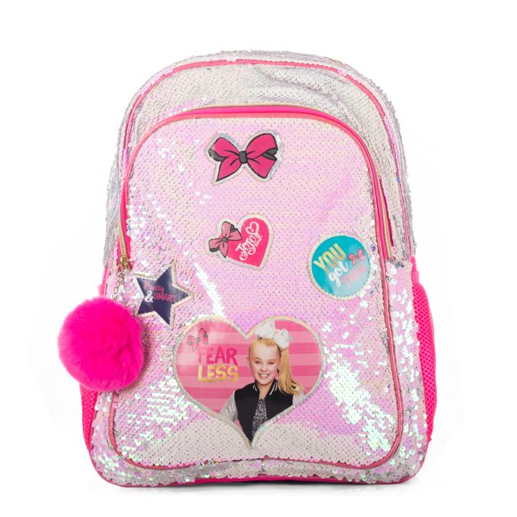 Mochila Escolar ATMPACKS Jojo Siwa Lentejuela y Pompon