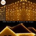 thumbnail image 1 of Cascadas de luces LED Blanco Cálido 9mts 500 luces navideñas Dosyu DY-ICE500L-CSC, 1 of 9