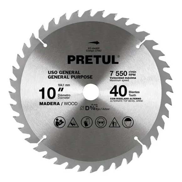 Sierra Circular Madera 40 D 10'' X 1'' Pretul 27057