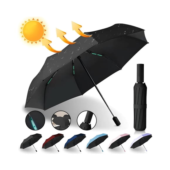 Sombrilla Paraguas Automática 12k 30 cm Colores Surtidos negro