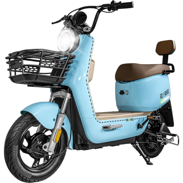 Bicicleta Electrica Luz Led Scooter 50 Km/h 500W 3 Velocidades Azul