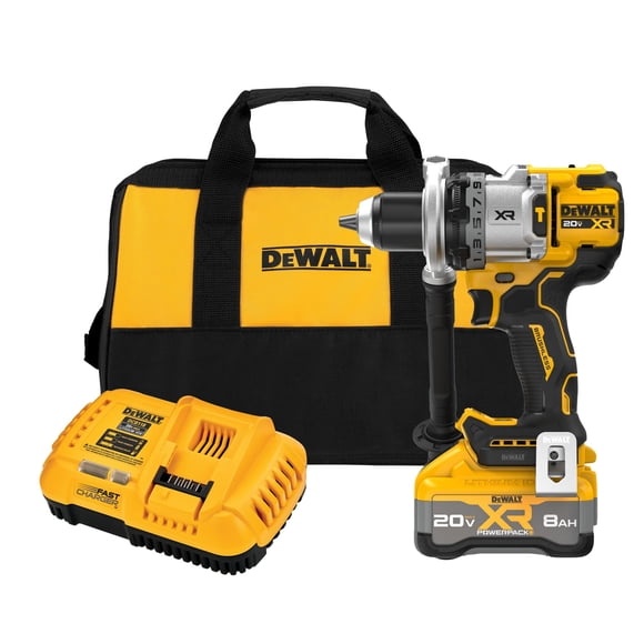 Perforador percutor inalámbrico DEWALT 20V MAX XR 1/2" con batería de 8AH