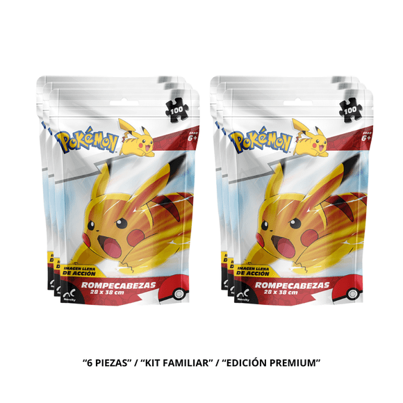 Rompecabezas Pokémon Pack 6 Piezas 100 Piezas c/u Infantil Novelty
