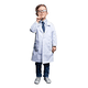 thumbnail image 1 of Bata Blanca de Laboratorio Infantil Larga, 100% Algodón, con 3 Bolsas Frontales y Aberturas Laterales, Ideal para Escuela, Ciencia, Hospital, Uniforme Médico y Uso Escolar Talla 8, 1 of 10
