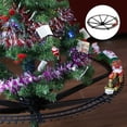 thumbnail image 3 of de trenes navideños Decoración festiva del árbol, con carruajes y vías Vagón de ferrocarril vía de tren con sonido y vagón de tren, 3 of 8