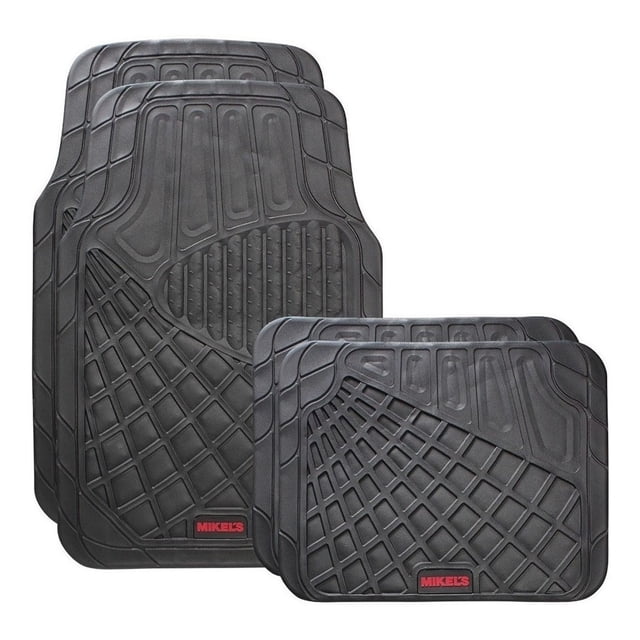 Tapete de Lujo Para Auto MIKELS Hule Negro 4pzas TA-1