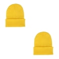 thumbnail image 4 of Sonducket Beanie Hat Gorros de punto Winter Skullcap Thermal Trendy Sleeve Headwear A prueba de viento Accesorios para el cabello Amarillo Amarillo brillante 2piezas, 4 of 6