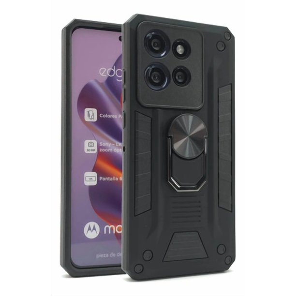 Funda Icon Case Blade Robot para Moto Edge 60 Neo, Carcasa, Protector, Uso Rudo, Antigolpes, Resistente, Esquinas Reforzadas, Protección de Cámara - Negro