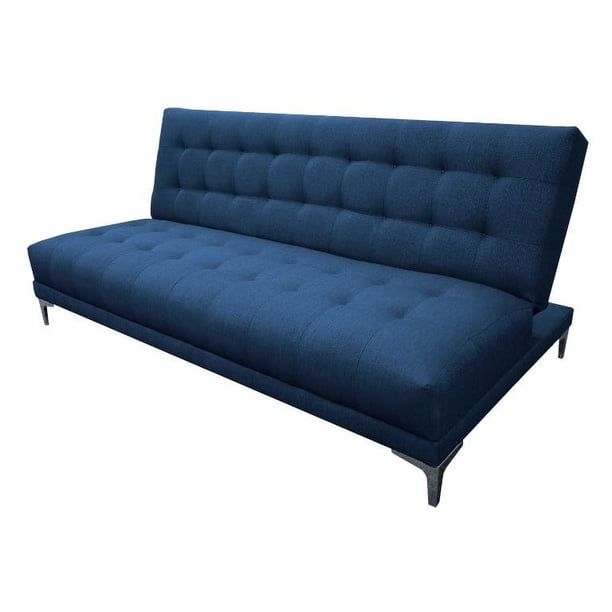Sofa Cama Reclinable EL BAZAR STORE Verso Azul marino Matrimonial 3 posiciones Moderno Abotonado