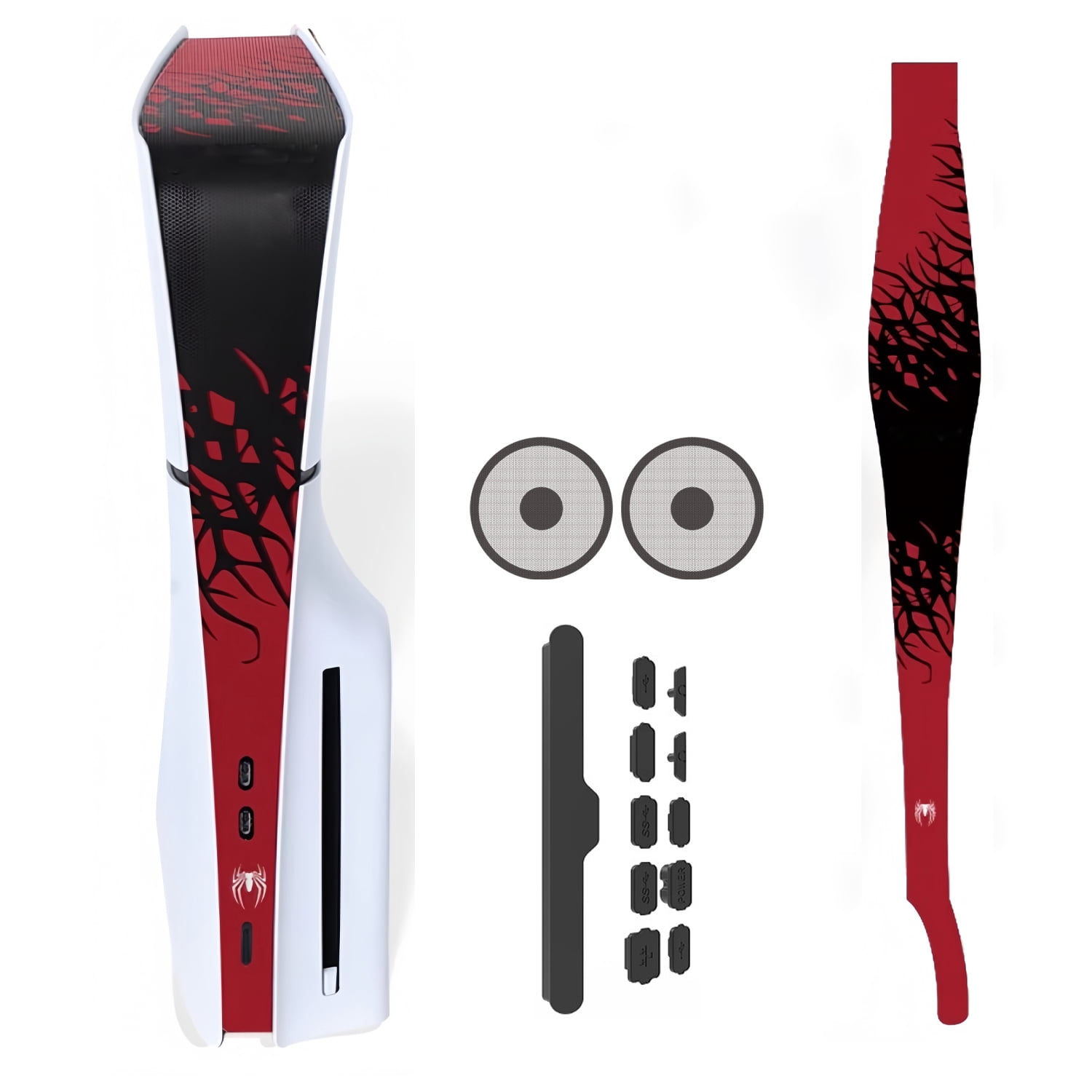 Funda protectora antipolvo para consola PS5 Slim con tapones de silicona y malla filtrante antipolvo para ventilador, evita el polvo y el pelo de mascotas