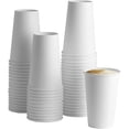 thumbnail image 1 of [Paquete de 100] Vasos de papel blancos para bebidas calientes de 355 ml (12 oz) - Vasos para café, 1 of 4