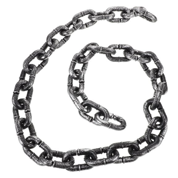 FELTECHELECTR Cadenas de Halloween: Cadena de prisión falsa de plástico, accesorio para casa embrujada, decoración para fiesta de Halloween, carnaval, cosplay, 151,5 cm