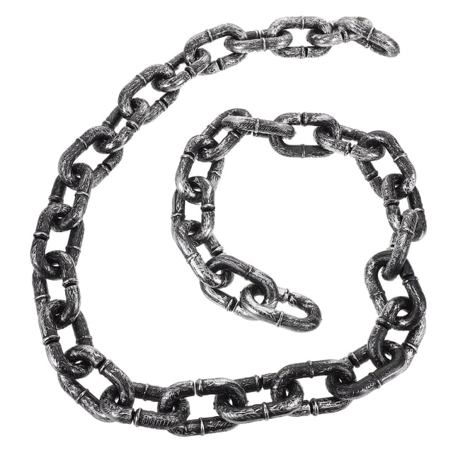 FELTECHELECTR Cadenas de Halloween: Cadena de prisión falsa de plástico, accesorio para casa embrujada, decoración para fiesta de Halloween, carnaval, cosplay, 151,5 cm