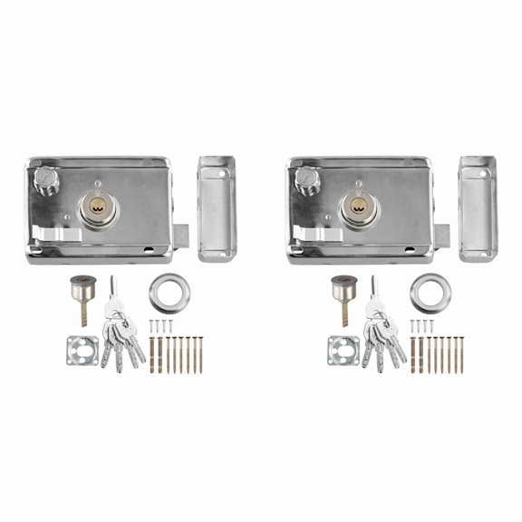 2X Cerraduras de Puertas Exteriores Cerradura Antirrobo de Seguridad Cerradura de Seguro Múltiple Hardware de Cerradura de Puerta de Madera Dormitorio Interior