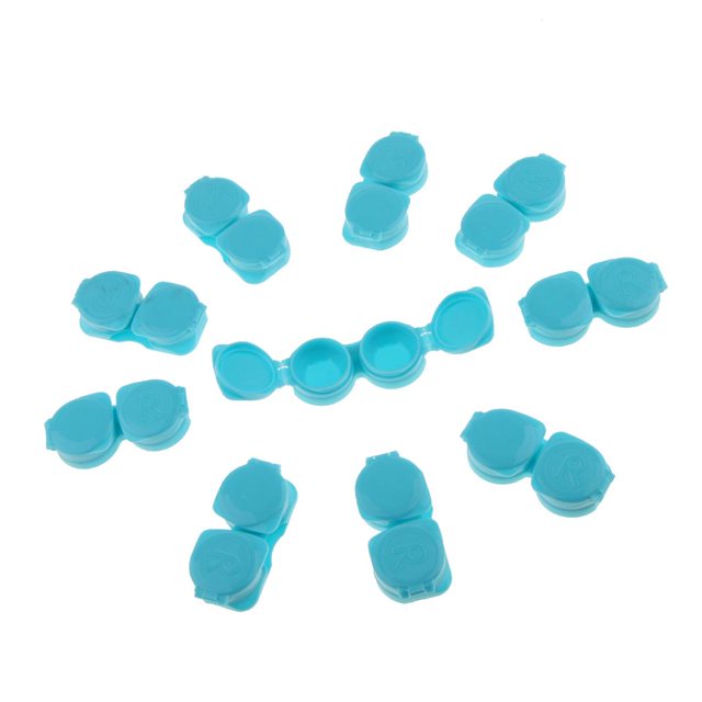 Paquete de estuches de contacto con tapa abatible Colcomx Caja de la lente de contacto Azul