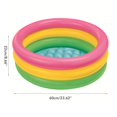 thumbnail image 3 of Piscina para bebé de 60cm/90cm/120cm, piscina inflable redonda de PVC de 3 colores con arcoíris, piscina pequeña con bomba para niños, piscina acolchada para niños, 3 of 8
