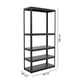 thumbnail image 2 of Estante Metalico Onof ESM-01 Anaquel Rack 5 Niveles Color Negro, 2 of 5