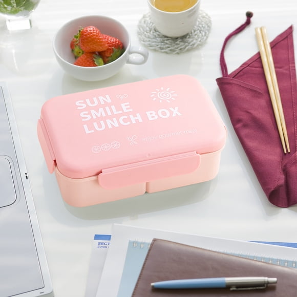 Fiambrera Bento para niños y adultos | Recipiente hermético para preparar comidas con compartimentos | Fiambrera de plástico apta para microondas para el hogar, la oficina y la escuela