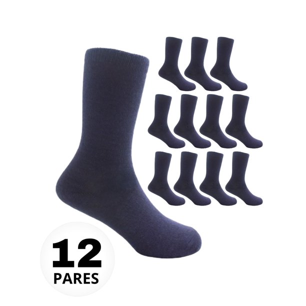 Fruit of the Loom Calcetin para Niño, Talla Chica, Color Marino, 12 Pares