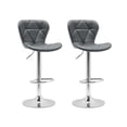 thumbnail image 3 of Set de 2 Bancos Gris Altos Ajustables Modernos para Barra y Cocina desayunador con Respaldo Acolchado, 3 of 5
