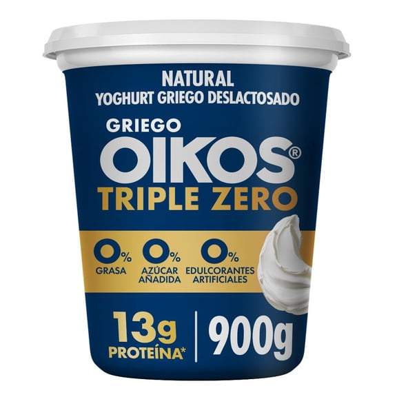 Yogurt Griego Oikos Triple Zero Sabor Natural Sin Azúcar 13g de Proteína 900g