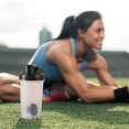 thumbnail image 4 of Botella de agua deportiva portátil 500ML | Taza para shaker de proteínas con báscula para mezclar, tapa abatible a prueba de fugas, agitador incorporado, boca grande fácil de limpiar | Gimnasio, 4 of 6