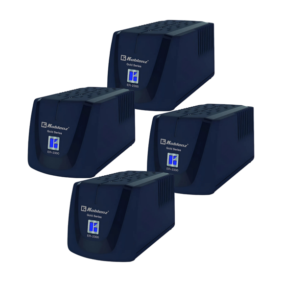 Reguladores de Voltaje Koblenz ER-2300 2300VA 1000W 8 Contactos Negro Combo 4 PZAS