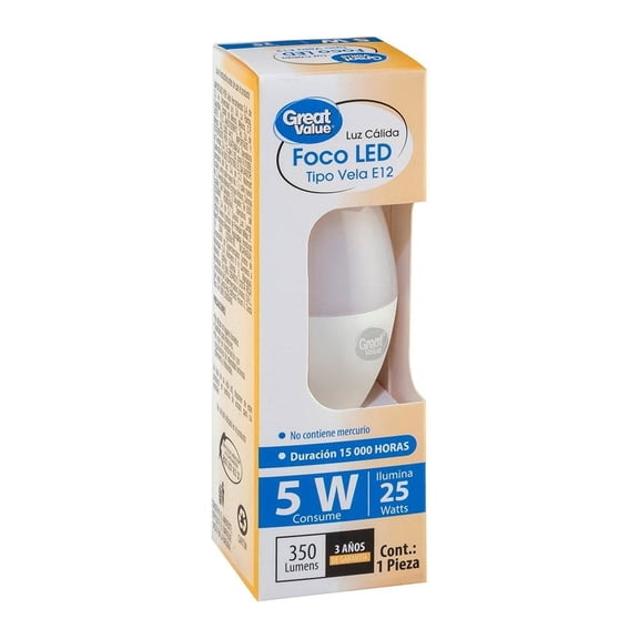 Foco Led Great Value Blanco Luz cálida