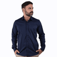 thumbnail image 1 of Camisa de Vestir Moda Manga Larga Slim Fit Azul Marino Para Hombre, 1 of 4
