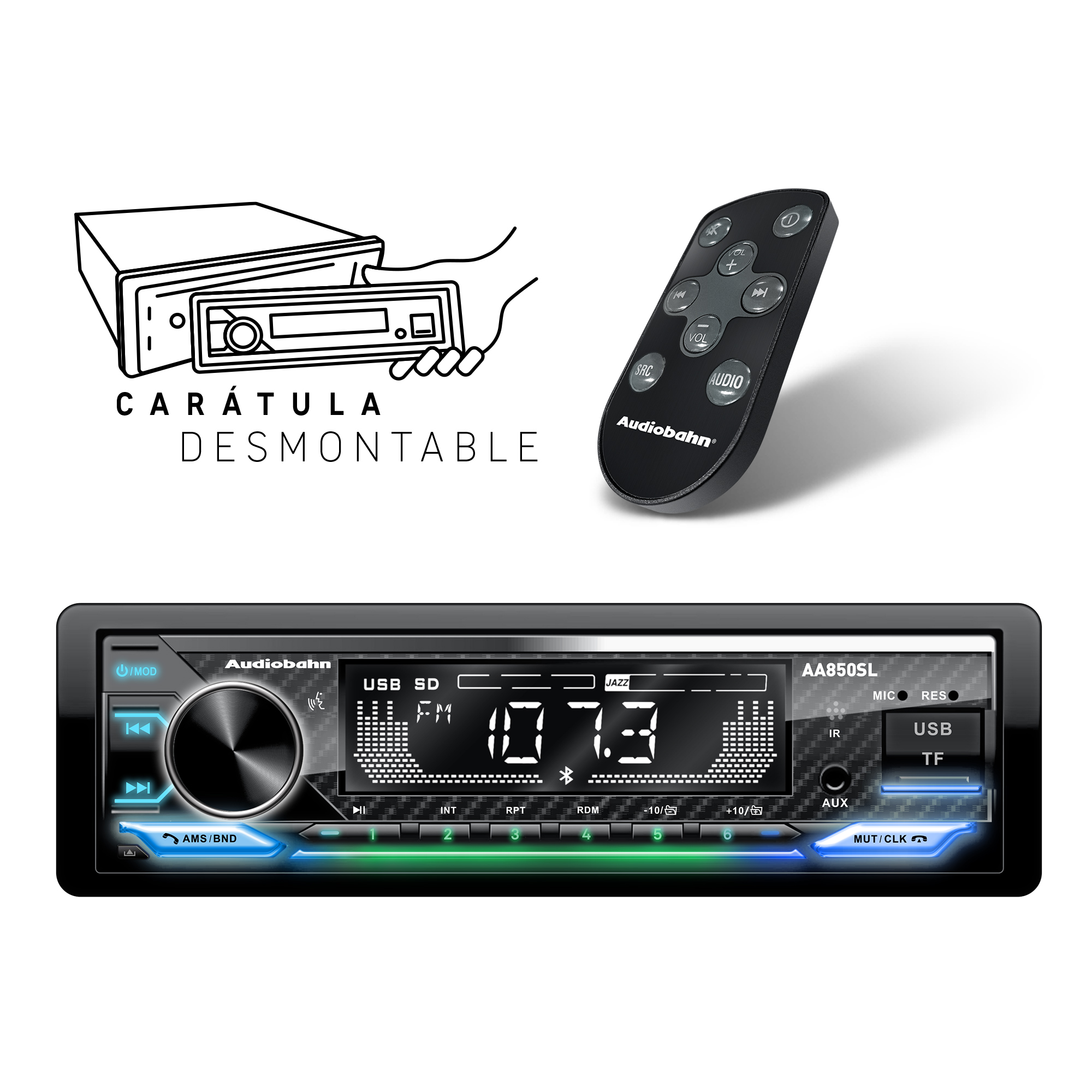 Autoestéreo Audiobahn Immortal Series AA850SL