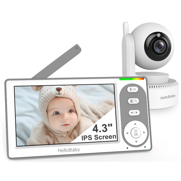 Monitor de vídeo para bebés HelloBaby de 4,3 pulgadas con batería de 30 horas y 1000 pies