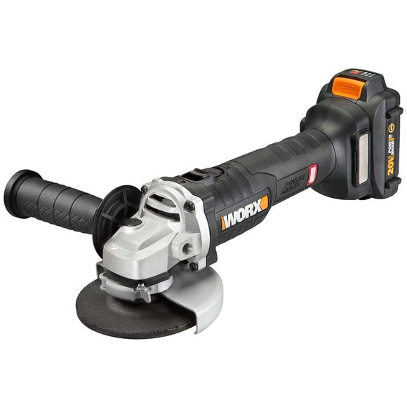 Amoladora Angular WORX WX812L Power Share Inalámbrica Batería de 20 V Ligera Motor sin Escobillas Negro y Anaranjado