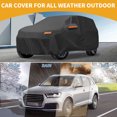 thumbnail image 2 of Funda para auto impermeable para todo clima, protección exterior completa contra el sol y la lluvia, con tiras reflectantes, negra para Toyota RAV4, 2 of 7