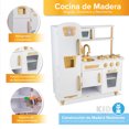 thumbnail image 2 of Cocina de Juguete de Madera para Niños con Refrigerador Cocinita Para Niñas Blanca -Vintage White And Gold, 2 of 8
