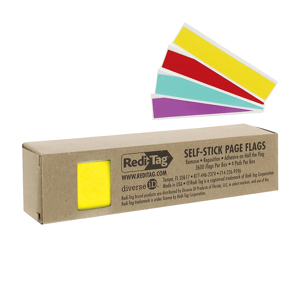 Mini Banderitas Adhesivas, 4 Colores, Redi-tag, Paq. C/3600 | Bodega ...