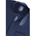 thumbnail image 3 of Camisa Look De Lino Manga Corta Azul Marino Cuello Mao Slim Fit Hombre, 3 of 4