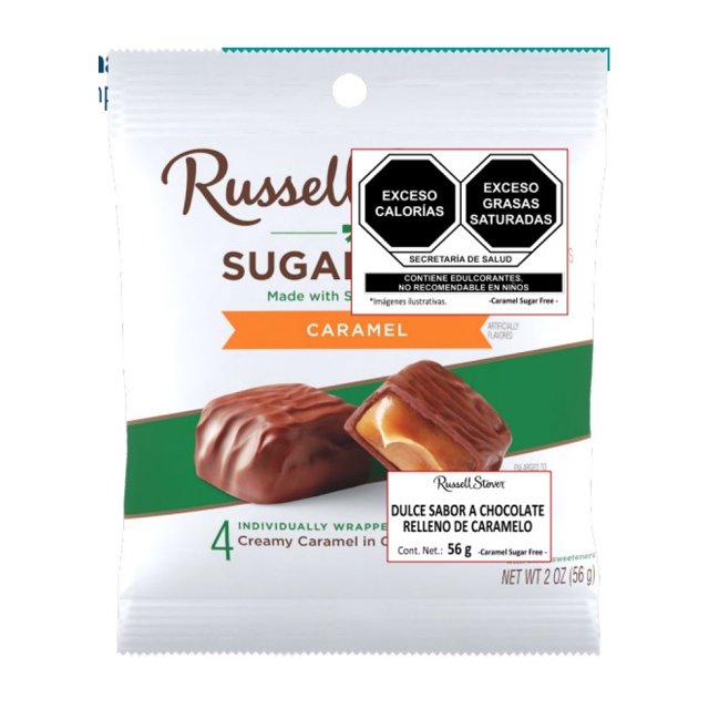 Dulce sabor chocolate Russell Stover relleno de caramelo 56 g