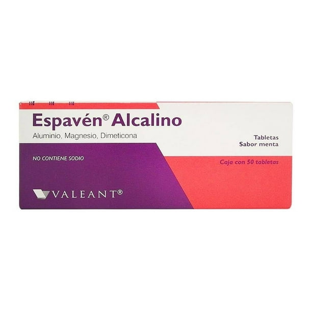 Espavén Alcalino Aluminio, Magnesio, Dimeticona sabor menta 50 tabletas