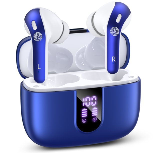 Auriculares inalámbricos Bluetooth 65h de larga duración con carcasa de cargador inalámbrico ipx7 auriculares impermeables con micrófono