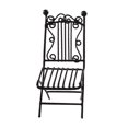 thumbnail image 4 of Mesa y sillas a escala 1/12, juego de mesa de jardín de hadas, rústico, elegante, miniatura Silla Negra, 4 of 7