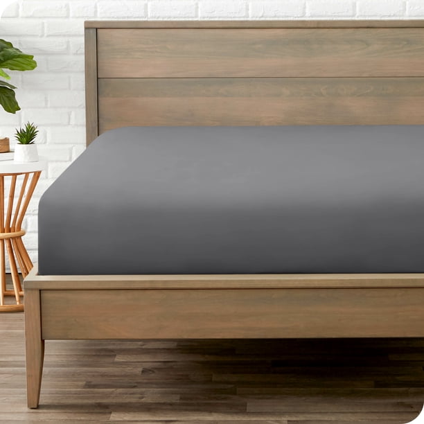 Sábana Ajustable de Lujo Bare Home Colección 1800 Twin-XL Gris