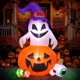 thumbnail image 2 of Inflable de Halloween Fantasma Brujo y Calabaza 1.5m con Luz LED, Decoración para Patio y Exterior, 2 of 5