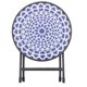 thumbnail image 4 of mesa auxiliar plegable de acero de 17,7 pulgadas de diámetro con tapa de vidrio impreso, 4 of 5