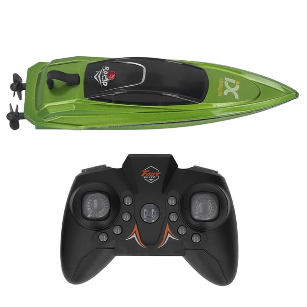 Barco de Control Remoto de 2,4G, Barco de Juguete eléctrico de Alta Velocidad USB, Mini Lancha rápida de Control Remoto a Prueba de Agua, Juguete Verde