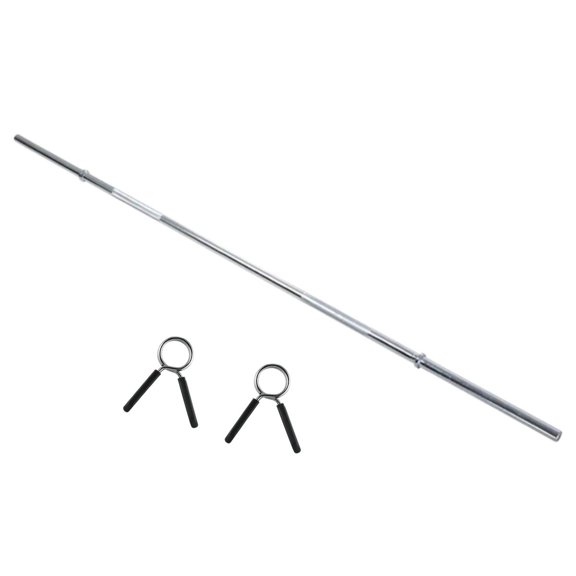 Barra Recta 25mm 120cm Bywell Con Seguros Para Ejercicio