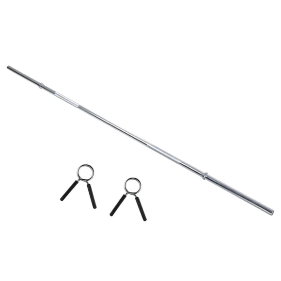 Barra Recta 25mm 120cm Bywell Con Seguros Para Ejercicio