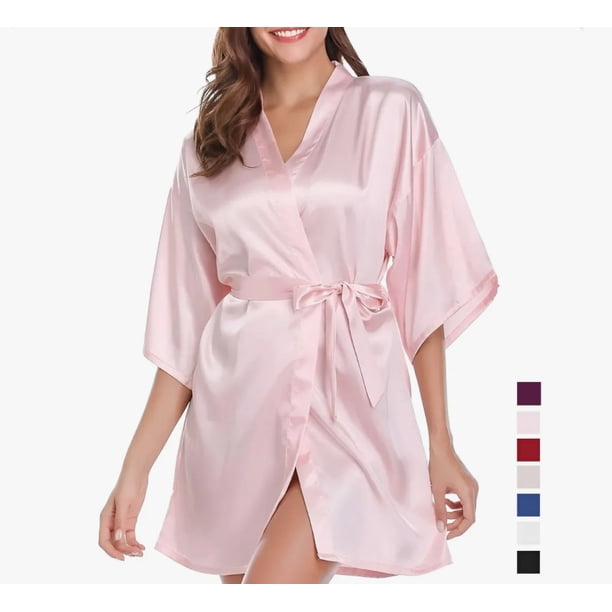 Batas Para Novias, Damas, Sin Bordado Pijamas Dama Satin Modelo M